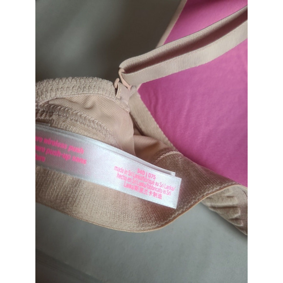 Victoria's Secret PINK Wear Everywhere Tan Wire Free Push Up Bra Size 34D - Picture 6 of 6